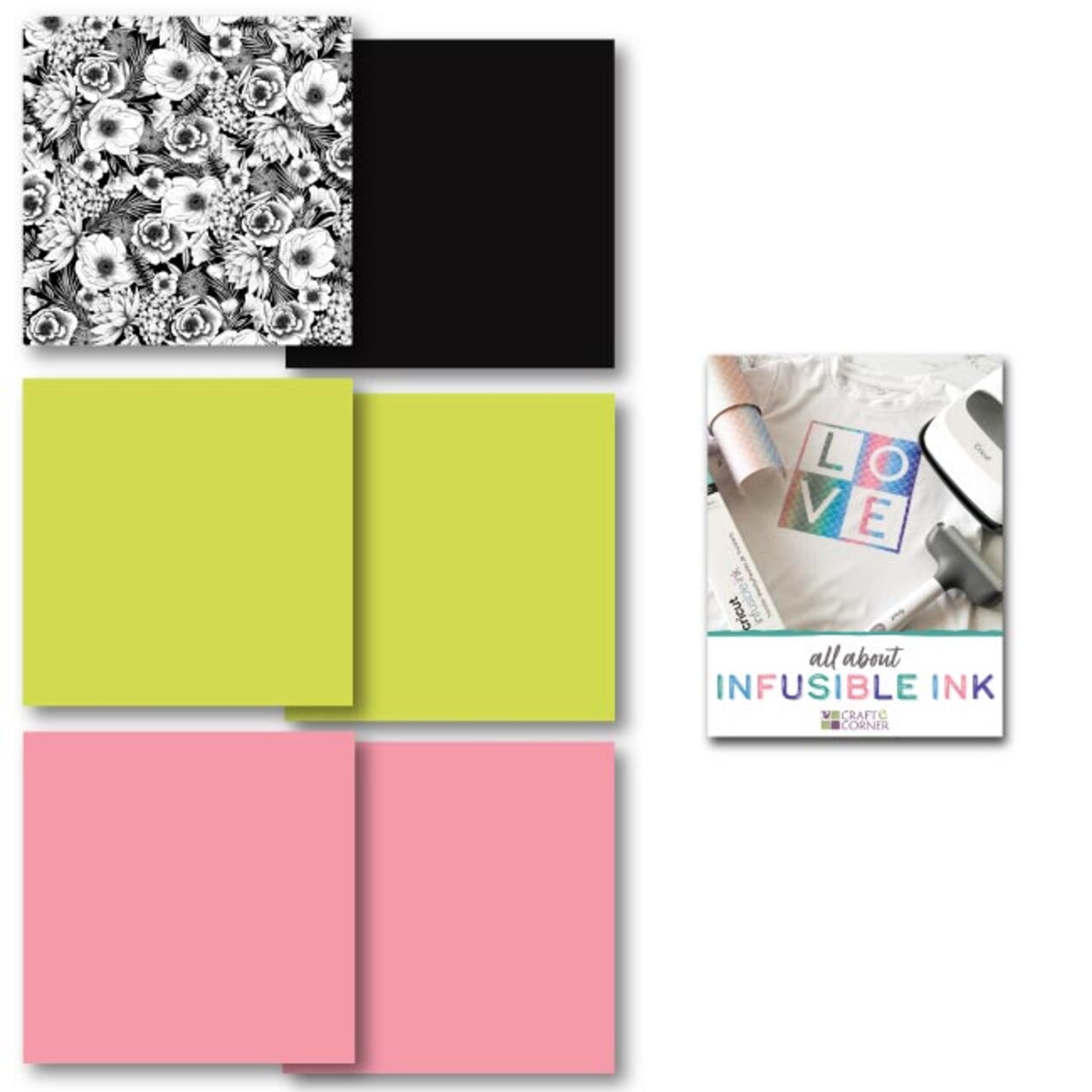 Cricut Infusible Ink Transfer Sheet Bundle - Black Botanicals, Yellow, Pink??